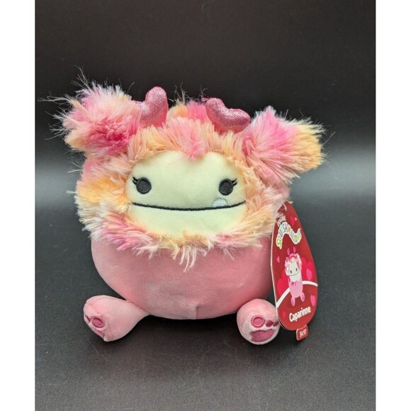 Squishmallow Caparinne Bigfoot Valentine Headband 5" Pink and Orange Plush BNWT - Picture 1 of 6